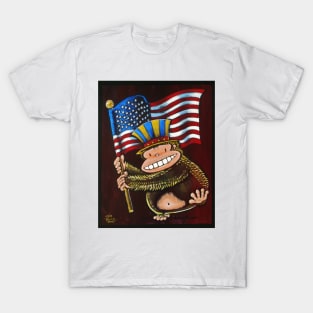 Yankee Doodle Ape Waves Flag T-Shirt